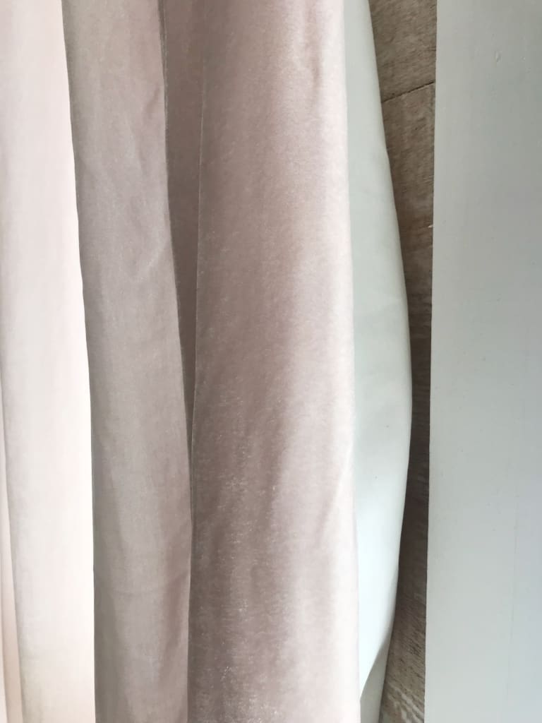 Blush Pink Silk Velvet Curtains