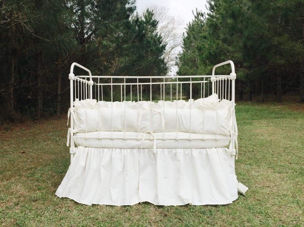 Ivory Farmhouse Crib Bedding Set for Boy or Girl
