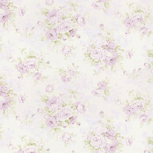 Lavender Shabby Chic Watercolor Floral Fabric Swatches