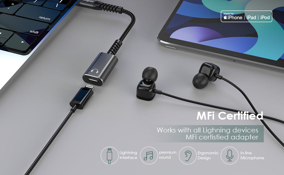 iPhone Headphones Wired with Lightning Connector, Wired Earbuds