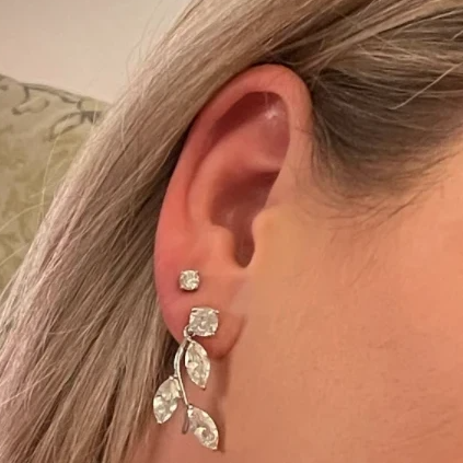 Leaf Bridal Earrings Sterling Silver