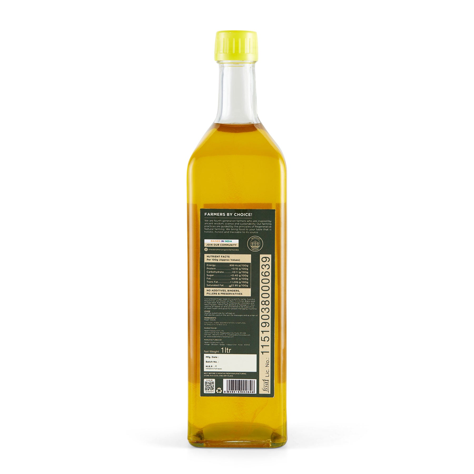 Niger Seed Oil, Cold-Pressed, Single-Filtered 1ltr