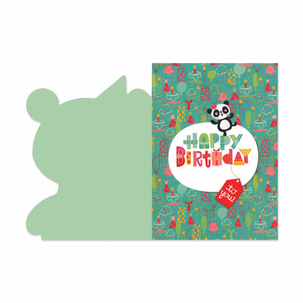 Flocked Birthday Cards Panda