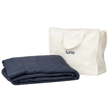 navy Luna Luxe Kids Cotton Weighted Blanket