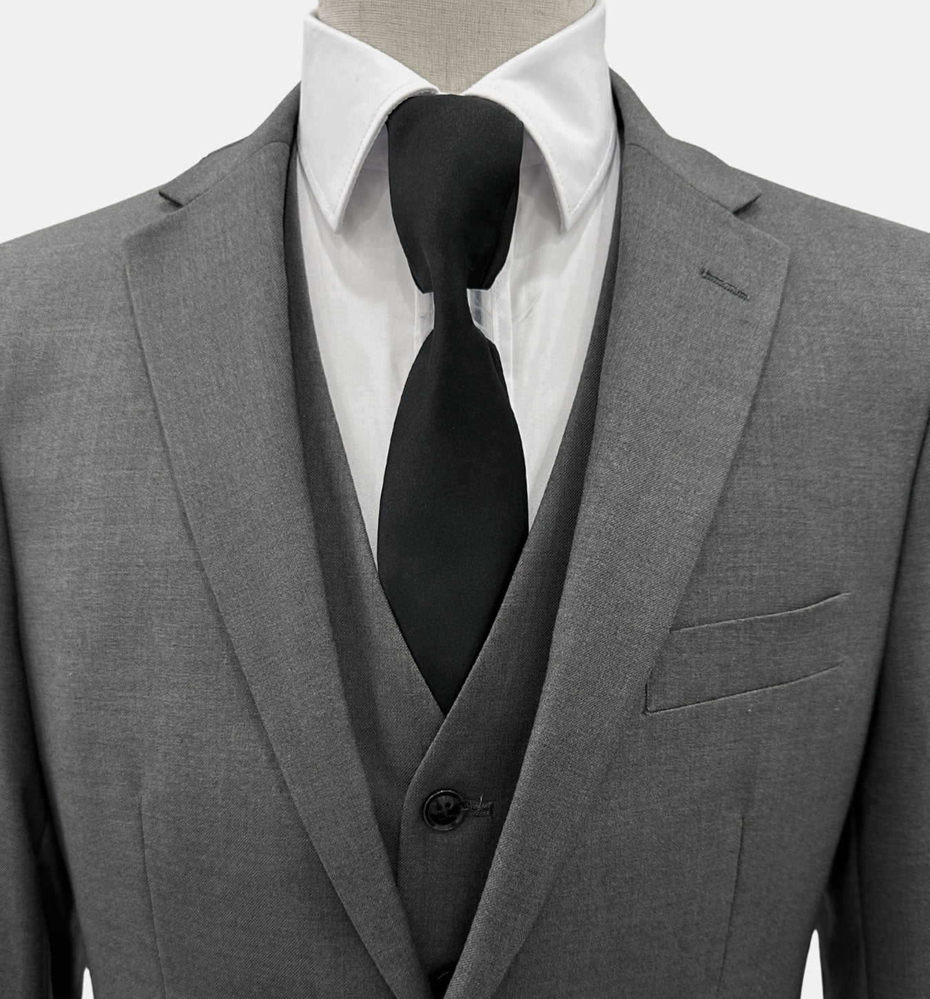 Angelo Rossi Modern Fit Vested Suit - Charcoal