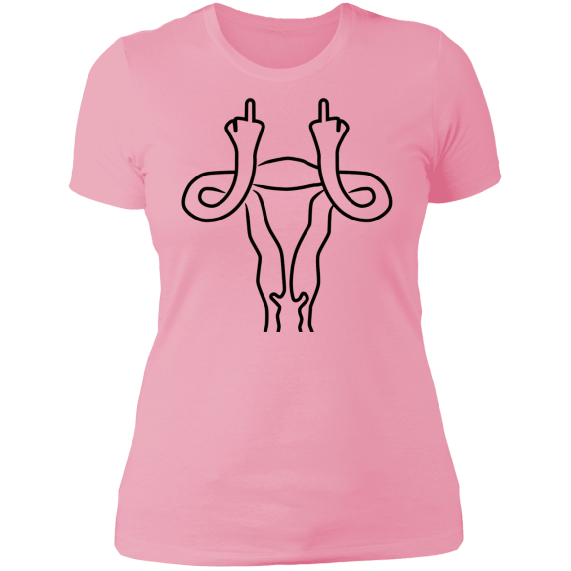 Middle Finger Uterus Boyfriend T-Shirt