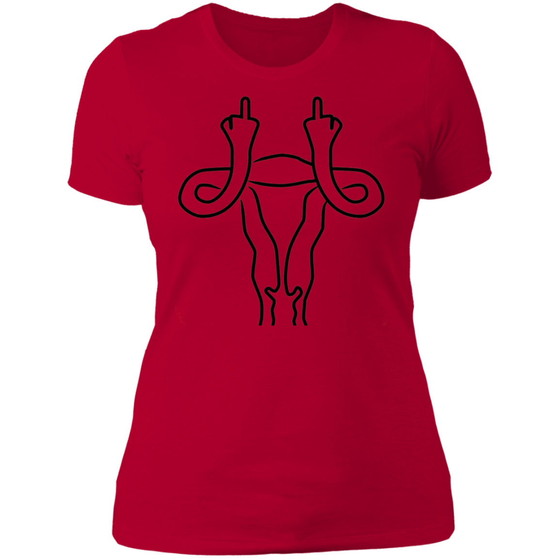 Middle Finger Uterus Boyfriend T-Shirt