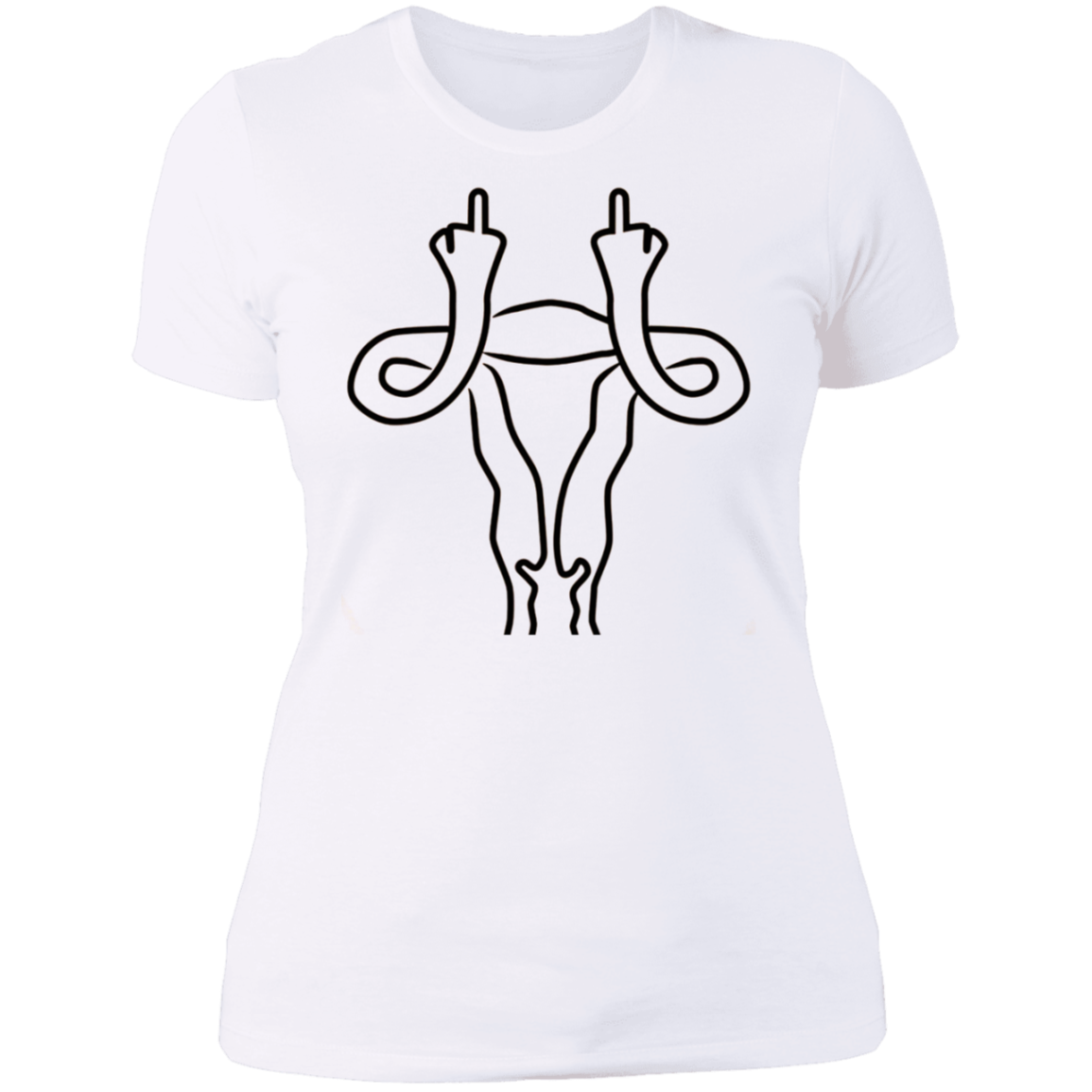 Middle Finger Uterus Boyfriend T-Shirt