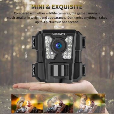 Wosports Mini Trail Camera 1080P HD Wildlife Scouting Hunting Camera 
