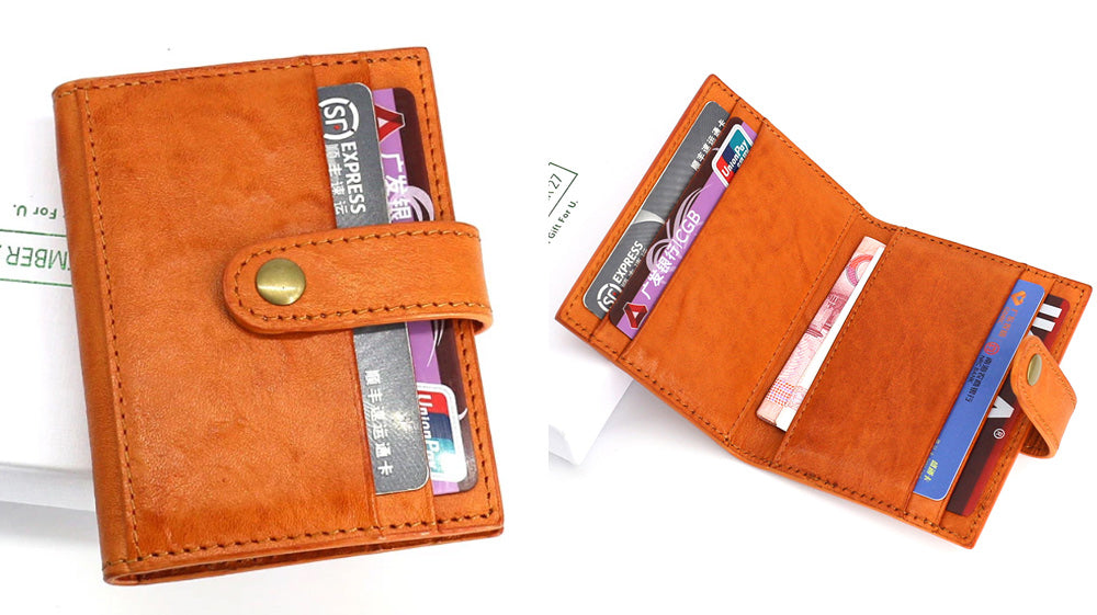 Pomelo Best Slim Front Pocket Wallet For Men - Genuine Leather RFID Blocking Card Holder