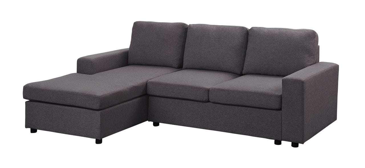 Newlyn Sofa with Reversible Chaise in Dark Gray Linen