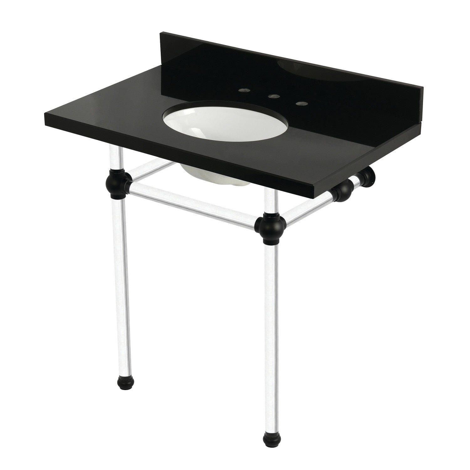 Templeton 36-Inch Black Granite Console Sink with Acrylic Legs