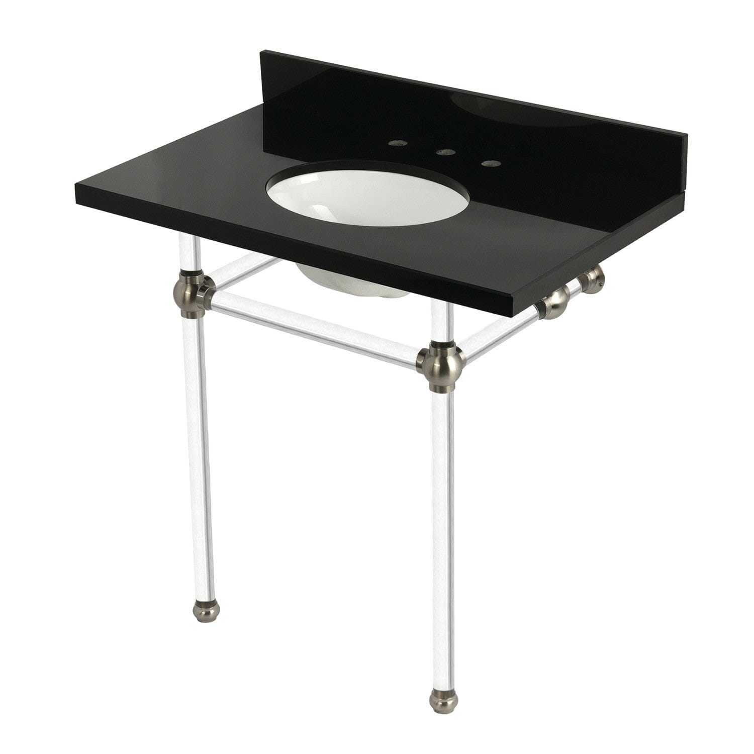 Templeton 36-Inch Black Granite Console Sink with Acrylic Legs