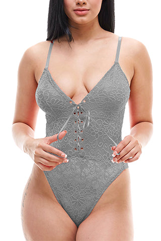 LACE UP SUPER STRECH LACE BODYSUIT (LBS014) <Bundle>