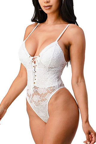 LACE UP SUPER STRECH LACE BODYSUIT (LBS014) <Bundle>