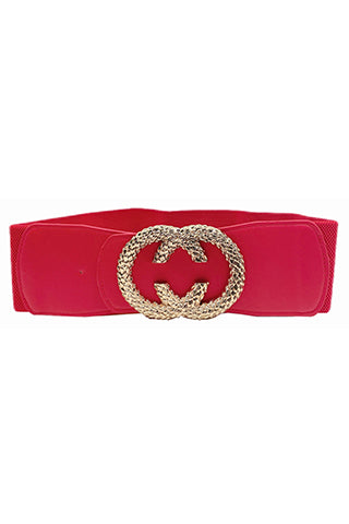 PU GOLD TEXTURE ELASTIC BELT W 2.95