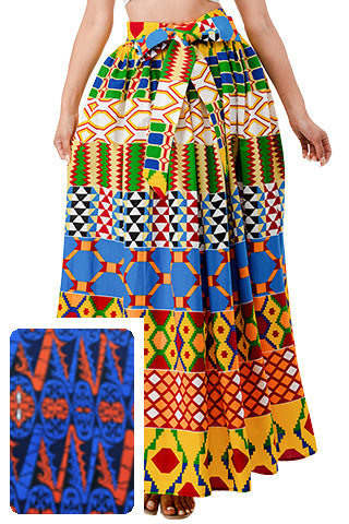 AFRICAN PRINT MAXI SKIRT(MMB9002) <Bundle>