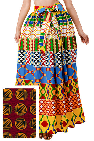 AFRICAN PRINT MAXI SKIRT(MMB9002) <Bundle>