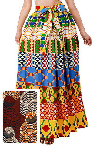 AFRICAN PRINT MAXI SKIRT(MMB9002) <Bundle>