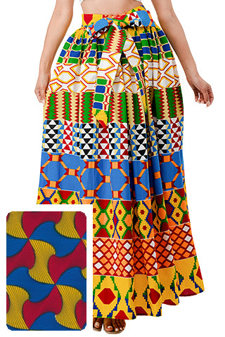 AFRICAN PRINT MAXI SKIRT(MMB9002) <Bundle>