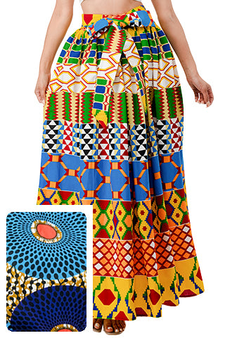 AFRICAN PRINT MAXI SKIRT(MMB9002) <Bundle>