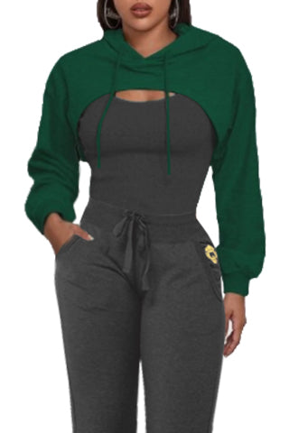 FRENCH TERRY HOODIE CROP TOP(MT398) <Bundle>