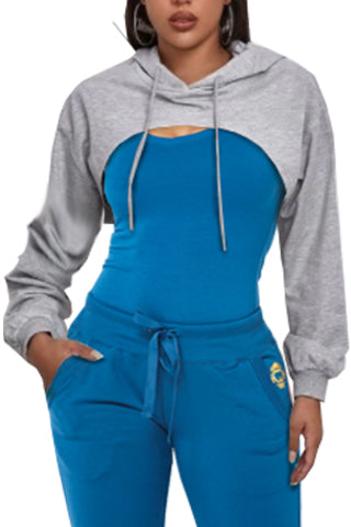 FRENCH TERRY HOODIE CROP TOP(MT398) <Bundle>