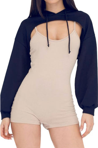 FRENCH TERRY HOODIE CROP TOP(MT398) <Bundle>