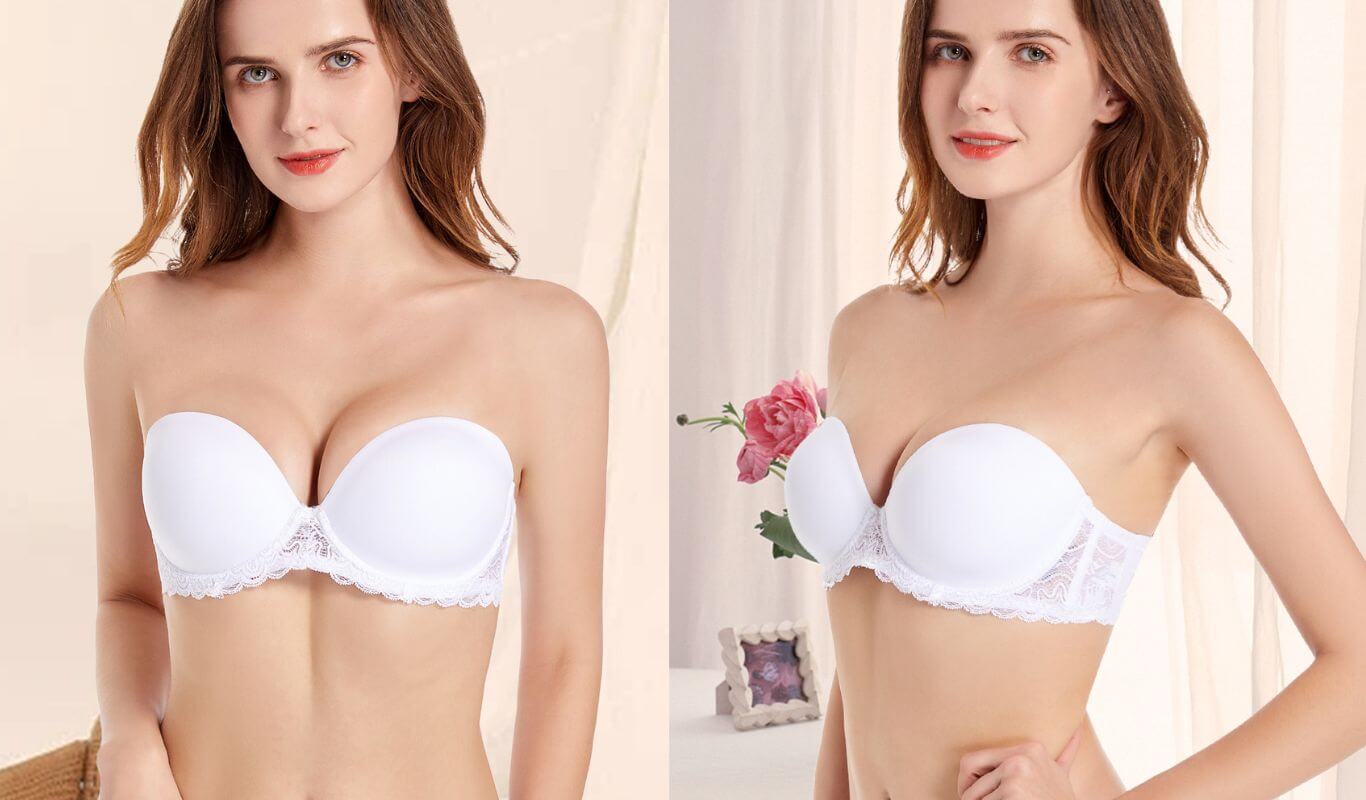 Lace Strapless Push-Up Bra - YANDW