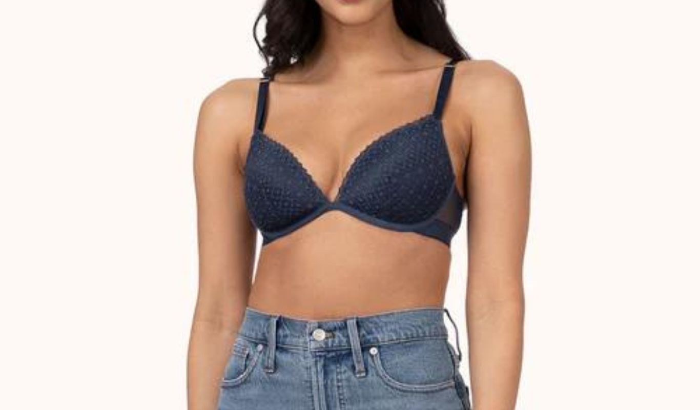 Lively The Crochet Lace Deep V No-Wire Push-Up Bra