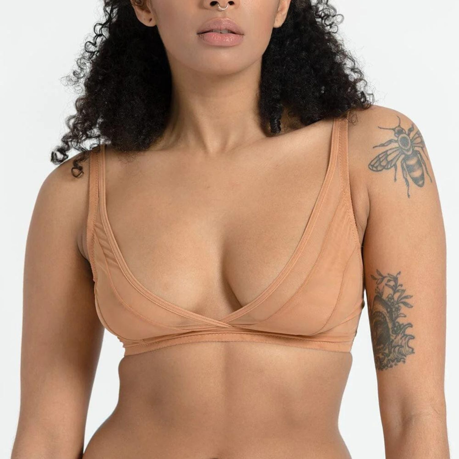 Nubian Skin Mesh Wireless Bra