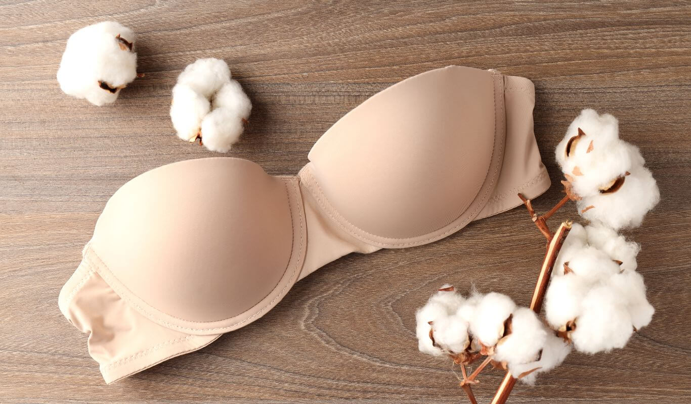 nude strapless bra