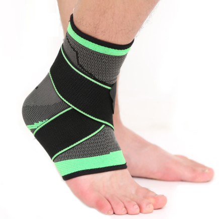 Ankle Brace - Compression Support Sleeve - Adjustable Stabilizer Straps