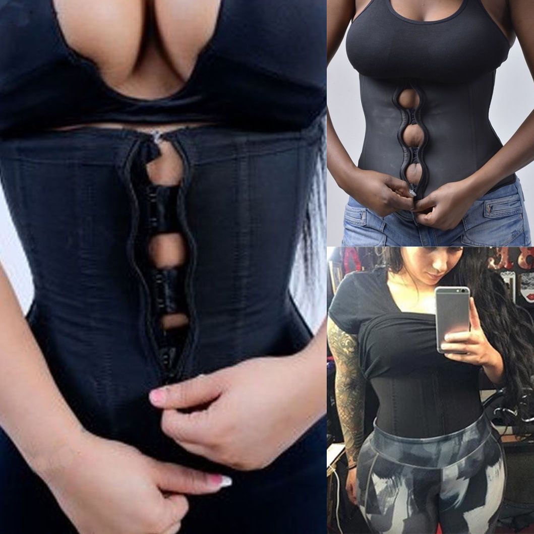 Plus Size Clip & Zip Waist Trainer - Triple Hook and Zippered Body Shaper!