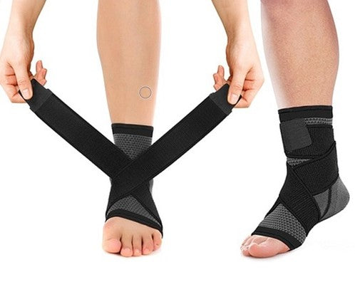 Ankle Brace - Compression Support Sleeve - Adjustable Stabilizer Straps