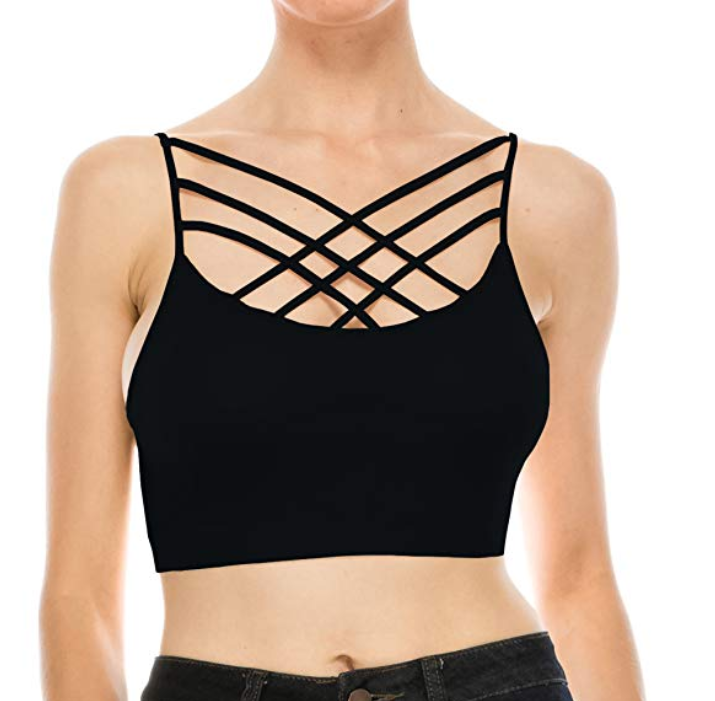 Triple Crisscross Bralette Sexy Seamless Bra Cami Tank Top