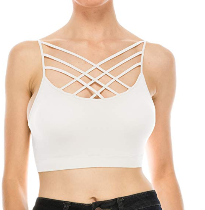 Triple Crisscross Bralette Sexy Seamless Bra Cami Tank Top