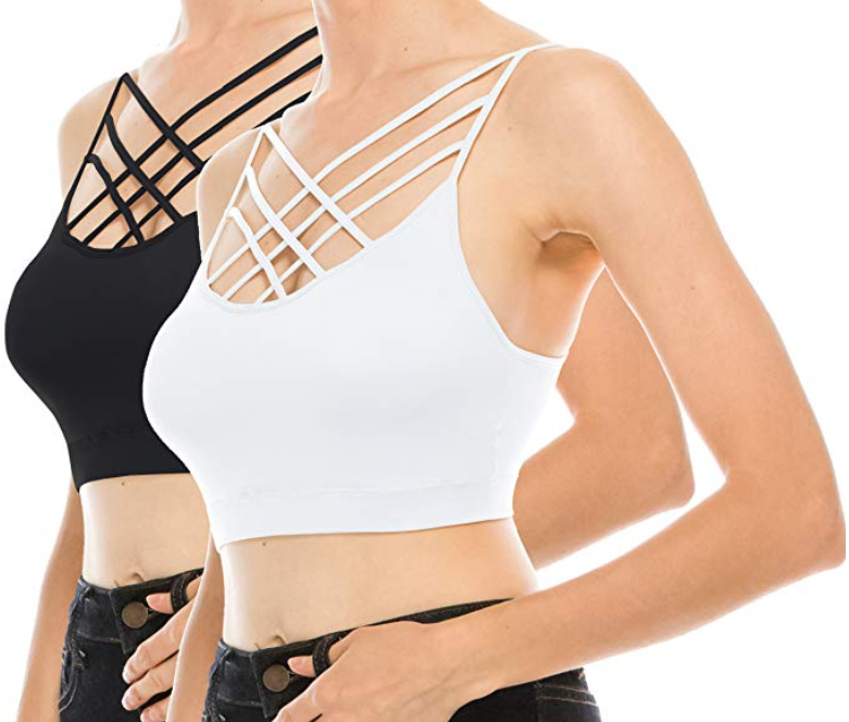 Triple Crisscross Bralette Sexy Seamless Bra Cami Tank Top