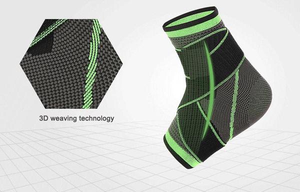 Ankle Brace - Compression Support Sleeve - Adjustable Stabilizer Straps