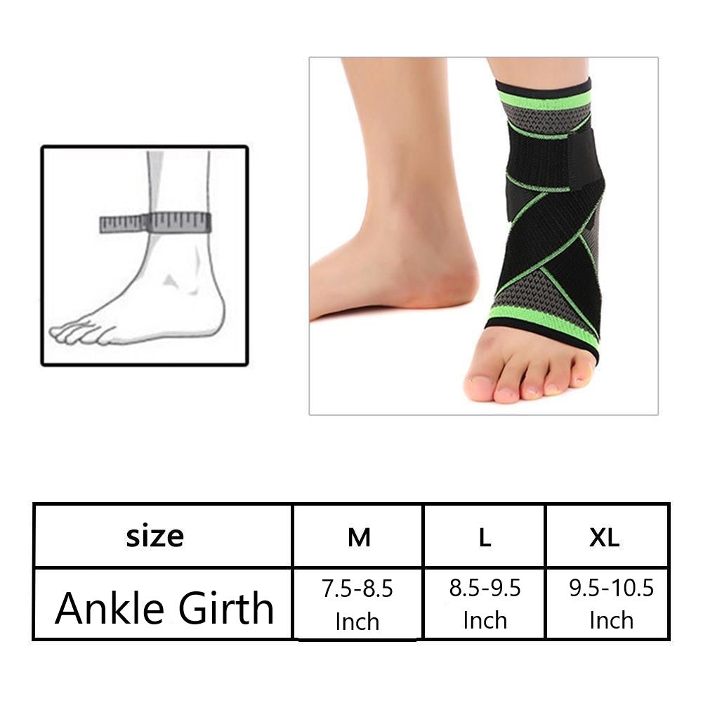 Ankle Brace - Compression Support Sleeve - Adjustable Stabilizer Straps