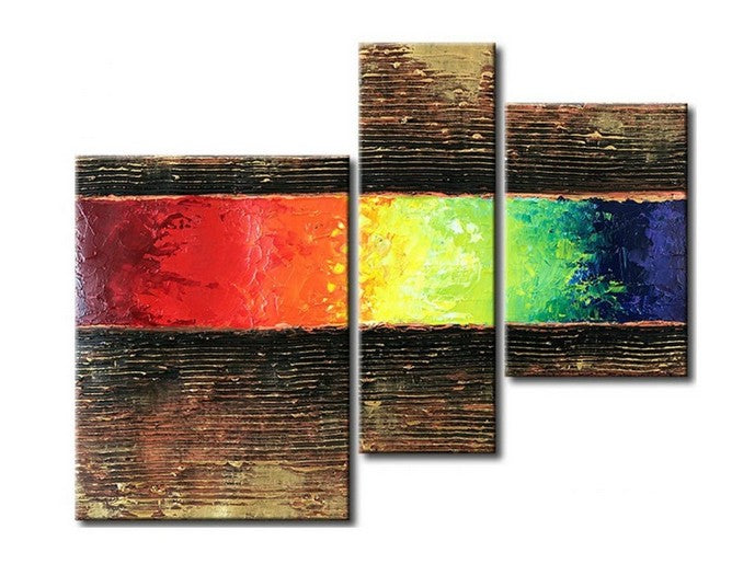 Canvas Paintings for Dining Room, Acrylic Painting Abstract, 3 Piece Wall Art, Modern Paintings, Hand Painted Wall Art