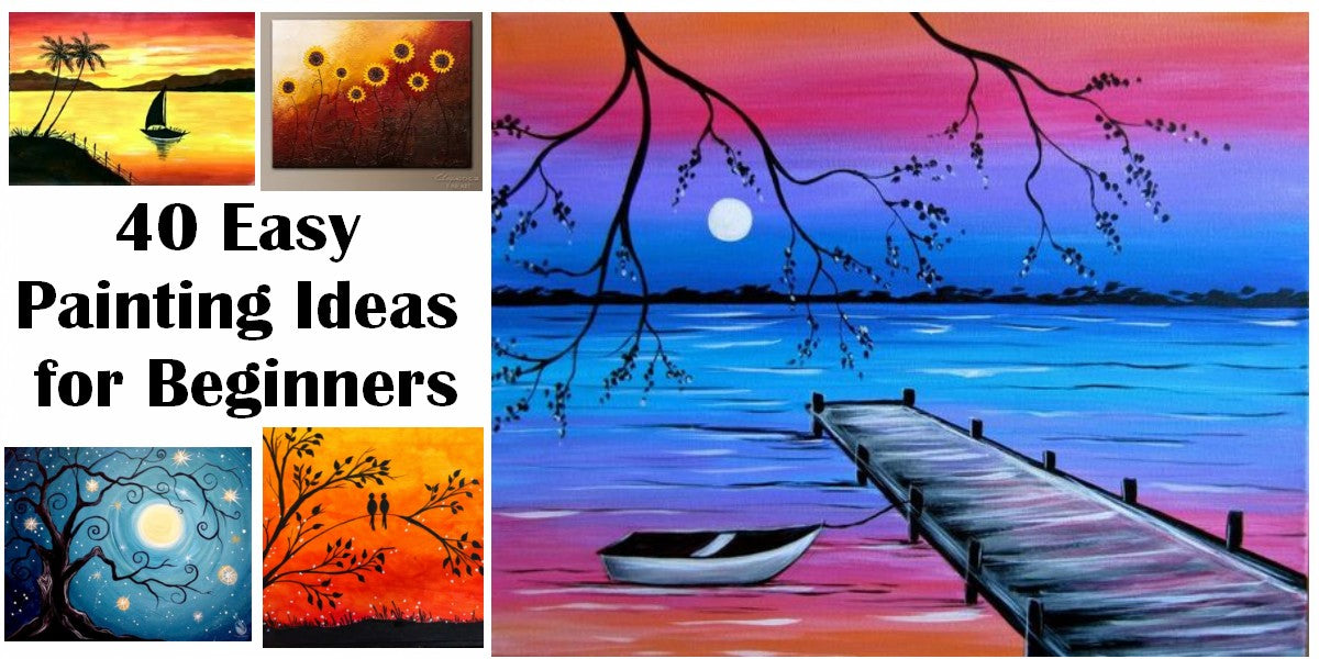 40 Easy Landscape Painting Ideas for Beginners, Easy Tree Painting Ideas, Simple Abstract Painting Ideas, Sunrise Painting, Easy Acrylic Painting Ideas, Easy Canvas Painting Ideas