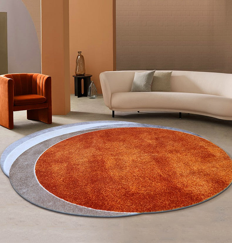 Round Modern Rugs In Dining Room, Large Round Contemporary Rugs