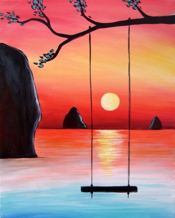 40 Easy Landscape Painting Ideas, Easy Acrylic Painting Ideas for Beginners, Simple Abstract Painting Ideas, Night Painting, Easy Canvas Painting Ideas