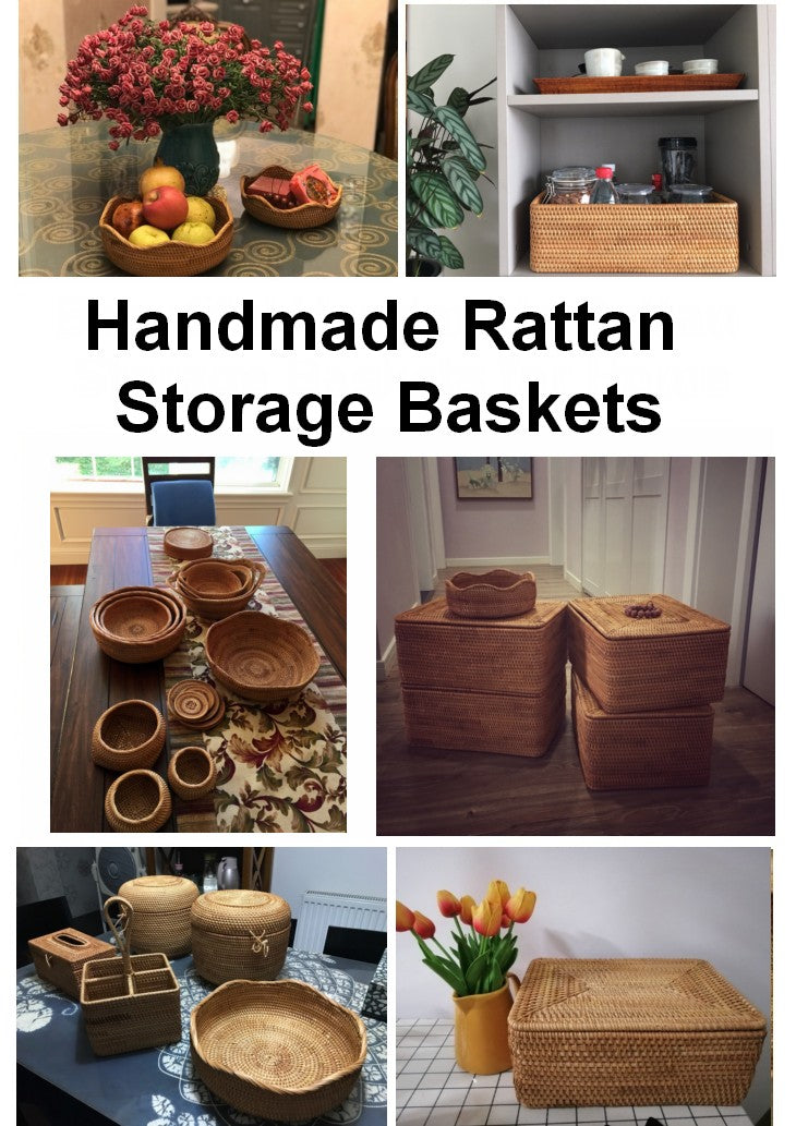 Rectangular storage basket with handle, large storage baskets for clothes, storage baskets for bedroom