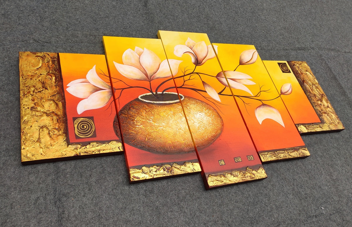 Acrylic Flower Paintings, Hand Painted Canvas Art, Large Paintings for Living Room, Acrylic Painting on Canvas