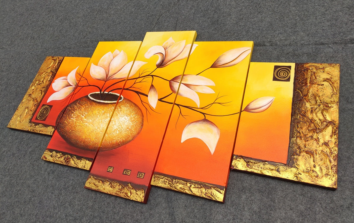 Acrylic Flower Paintings, Hand Painted Canvas Art, Large Paintings for Living Room, Acrylic Painting on Canvas