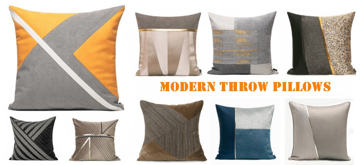 Modern Throw Pillows for Couch, Modern Sofa Pillows for Interior Design, Fancy Decorative Throw Pillows, Modern Pillows for Living Room