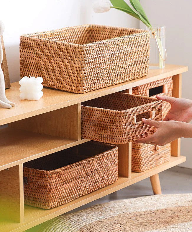 Laundry Storage Baskets, Rattan Storage Baskets for Kitchen, Storage Basket for Shelves, Kitchen Storage Basket, Storage Baskets for Bathroom