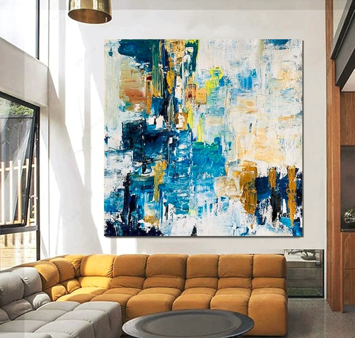 Acrylic Paintings for Bedroom, Large Paintings for Sale, Blue Abstract Acrylic Paintings, Living Room Wall Painting, Contemporary Modern Art, Simple Canvas Painting